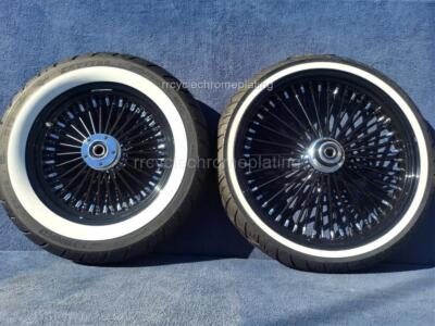 DNA Mammoth 52 Spoke Black Wheels Rotor Tire Harley 08-23 Softail