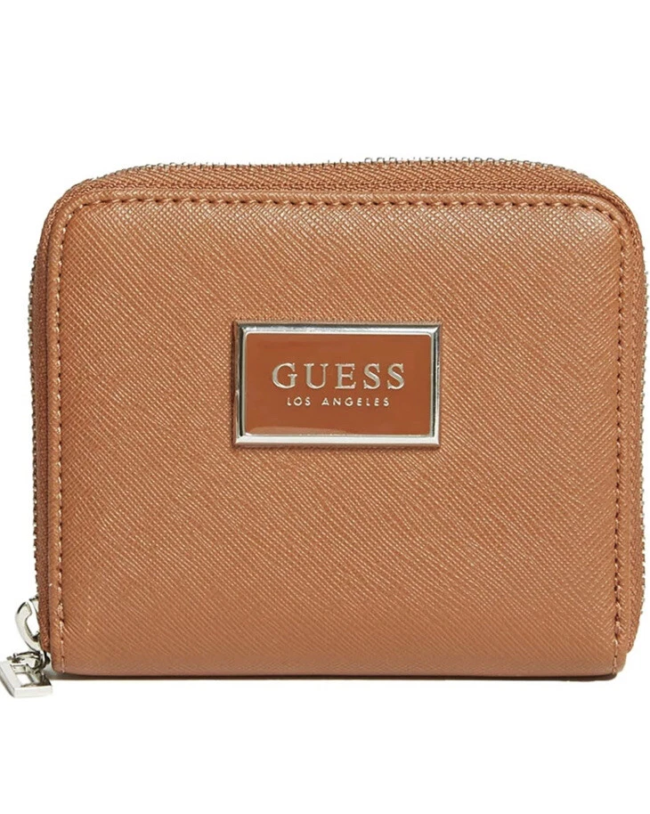 Guess Abree Saffiano Zip Wallet