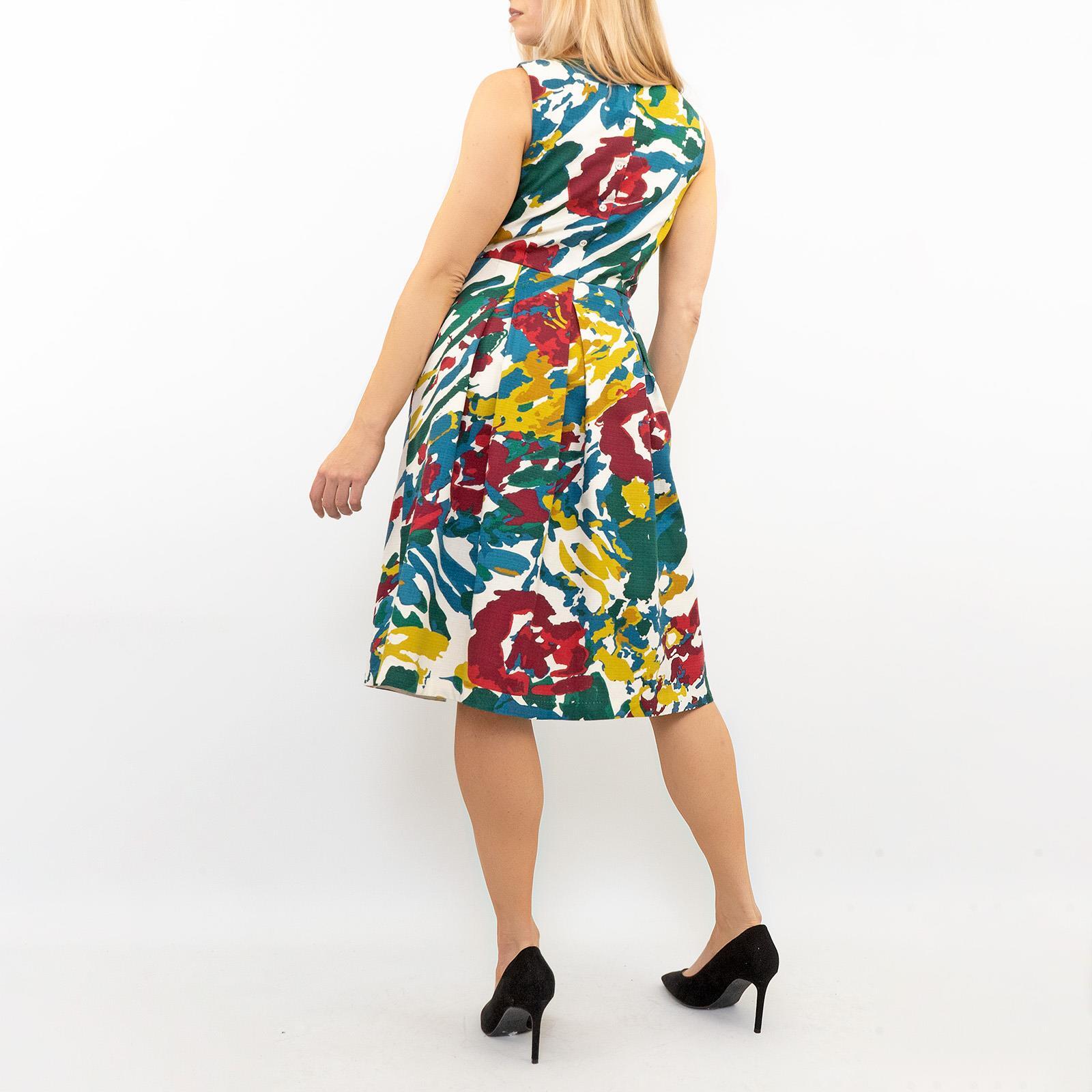 Seasalt Dress Womens Merthen Yellow Green Red Fit Flare Size 8 12 eBay