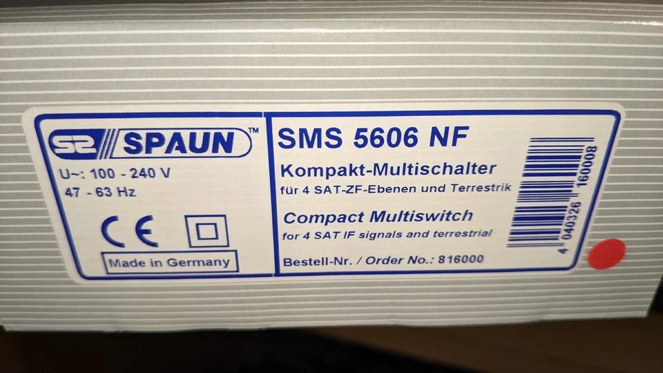 Spaun SMS 5606 NF 816000 Multiswitch New In Box - Image 3 of 3
