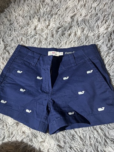 Girl's VINEYARD VINES Navy Pink Whale Patterned Chino Shorts Size 00 - 第 3/14 張圖片