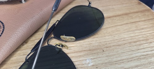 Gafas de sol vintage Ray Ban EE. UU. Aviator B&L 62 14 marco negro aviador - Imagen 8 de 12