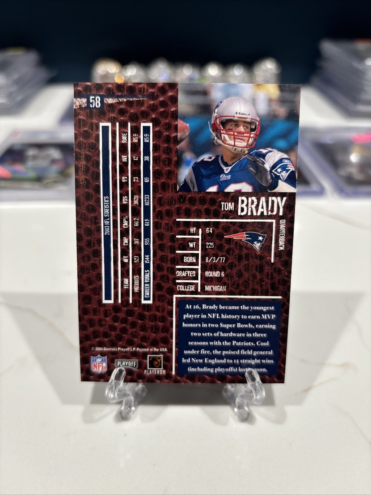 2004 PLAYOFF HOGG HEAVEN 58 Tom Brady INVEST GOAT HOF MVP TB12 Falak