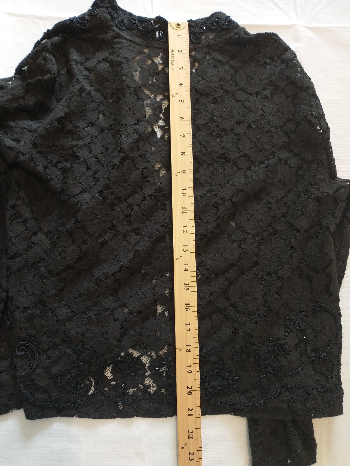 Chico's black lace crop jacket long sleeve Chico's size 2/US large/US 12 eBay