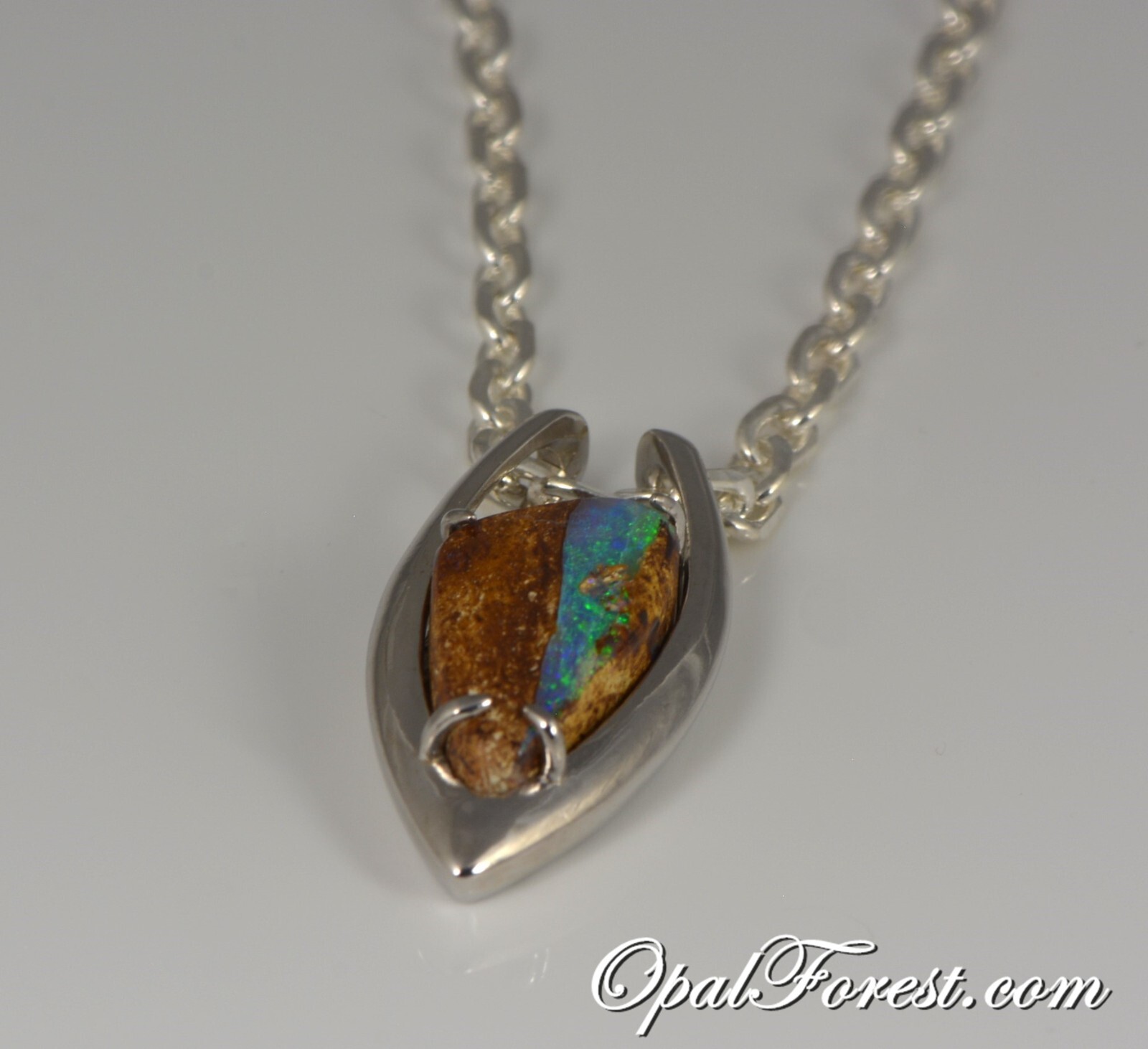 COOL Pendant Necklace for Men or Woman Solid Australian Boulder Opal