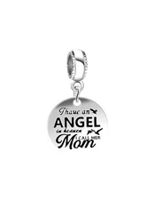Mom Angel in Heaven Dangle Charm 925 Sterling Silver
