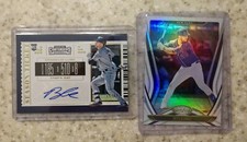 2019 Contenders Season Tickets Gold /99 Brandon Lowe #19 RC Auto & Pete Alonso 