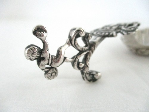 Antique, GEORGIAN, DUTCH STERLING, TEA CADDY SPOON, early 1800's, ELABORATE! - Picture 8 of 9