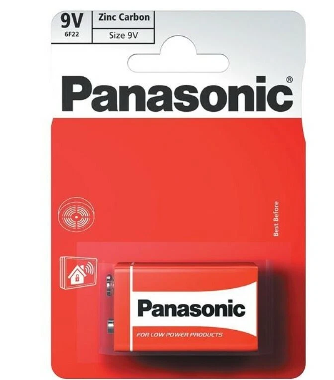 Panasonic 9V Square Block Zinc-Carbon Battery 6F22 Smoke Alarm Longest Expiry - Image 2 of 2