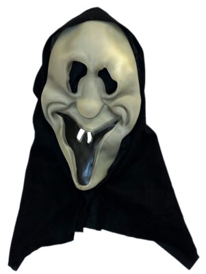 Goofy Grinning Ghost Ghostface Scream Teeth Halloween Mask Prop Decoration Glow