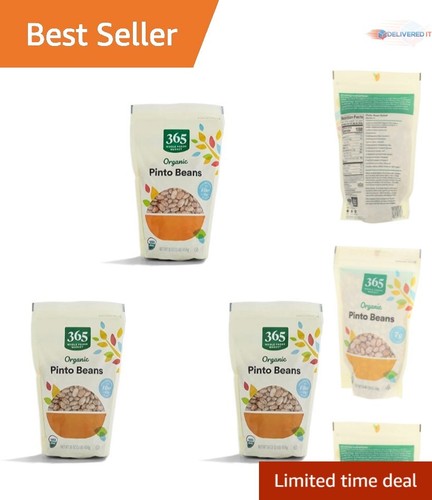 Healthy Organic Pinto Beans - 16 Ounce Pack of 3 | Versatile Cooking Essential