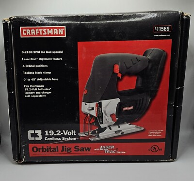 Craftsman 11569 19.2V Orbital Jig Saw with Laser Trac - Variable Speed- NEW-TOOL