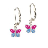 Kinder Ohrringe Schmetterling 925 Silber MäDchen OhrhäNger Kinderschmuck