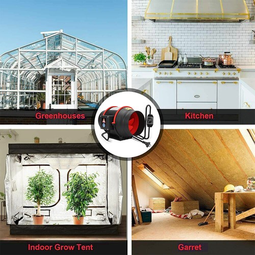 4" 6" 8" Silent Inline Fan Industrial Extractor Duct Hydroponic Exhaust Vent - Picture 9 of 15