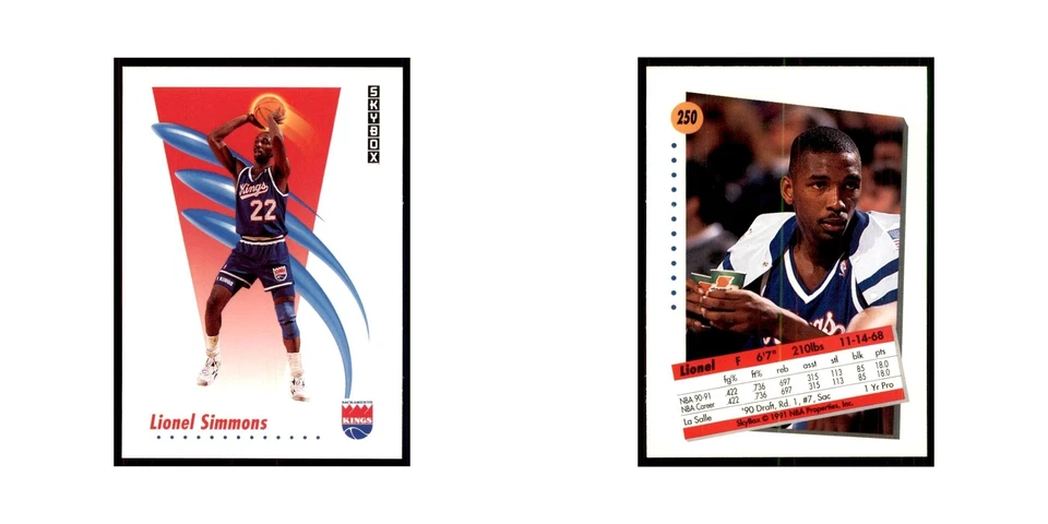 1991 SkyBox Lionel Simmons Basketball Cards #250 - Image 3 of 3