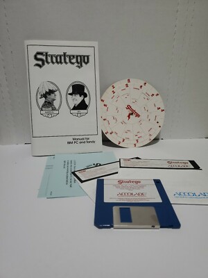 Stratego IBM PC TANDY The Computer Game Accolade 1990 Milton Bradley 3.5 5.25