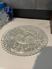 Vintage Anchor Hocking Stars and Bars Torte Cake Plate Serving Platter  12.5"