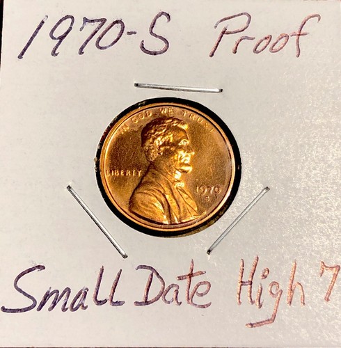 1970-S SMALL DATE HIGH 7 Lincoln Memorial Penny Cent Gem Proof Red Key Date RARE