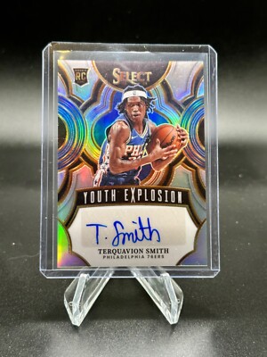 2023-24 Panini Select Terquavion Smith Youth Explosion Auto Silver Prizm Rookie