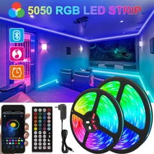 LED Strip Lights 100ft 65ft 50ft 30ft Bluetooth Room lightning RGB Music Sync