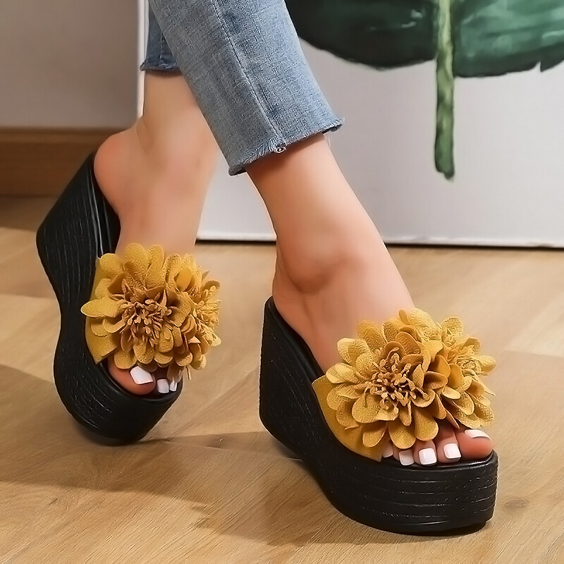 PANTOFOLA D’ORO Scarpe estive donna tacchi alti moda zeppa plateau sandali pantofole taglia plus