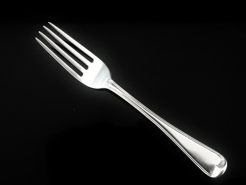 CRESTED Antique Sterling Silver Dessert Fork, Thomas Wilkes Barker, London 1817 - Picture 4 of 10