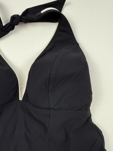 Profile By Gottex One Piece Padded Halter Tank Swimdress Black Size 8 NWT - Picture 2 of 12