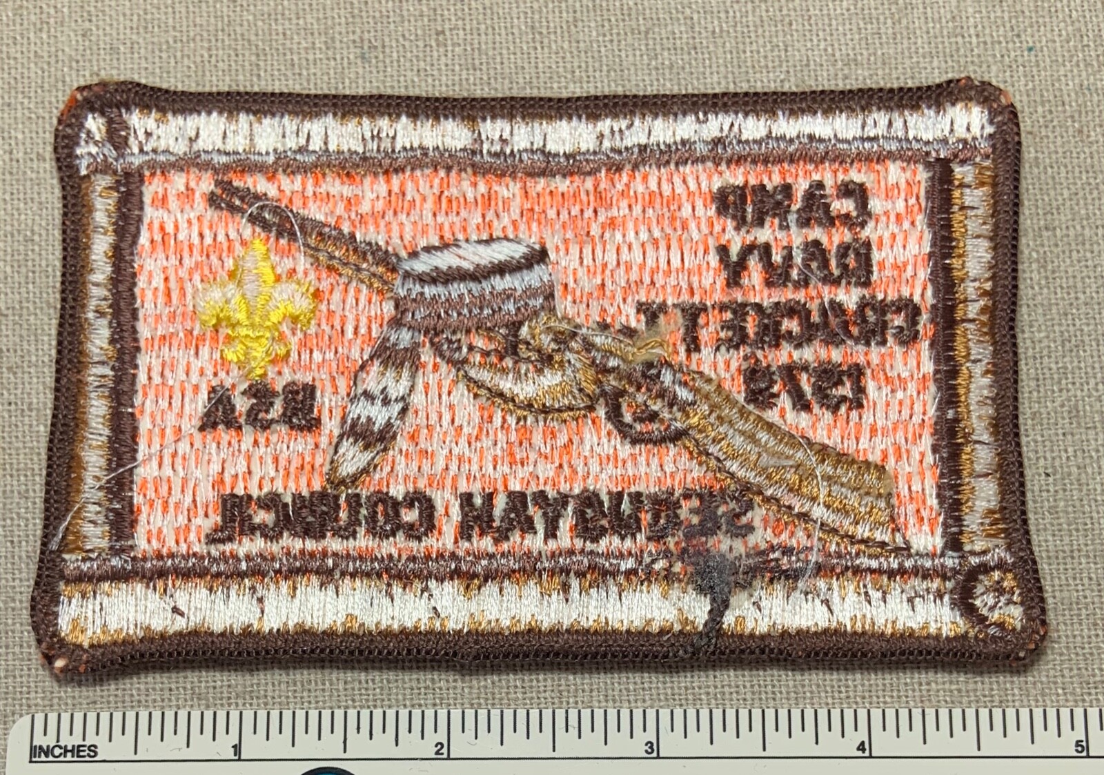 Vintage 1978 CAMP DAVY CROCKETT Boy Scout Uniform Badge PATCH Sequoyah