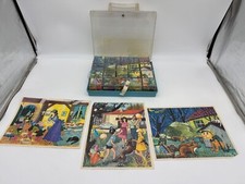 Vintage Heibart Childrens Puzzle Set Storybook Illustrations  Carrying Case