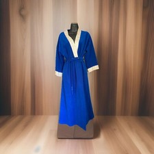 Vtg Katz Royal Blue Bathrobe Size 8/10 Long R2