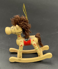 Wooden Hand Painted Rocking Horse Christmas Ornament