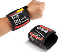 Magnetic Wristband for Holding Screws, Nails  Tools, Strong Magnets, Red