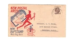 Australia 1950 8 1/2d Aborigine FDC to ZANZIBAR, cds STRATFORD NZ