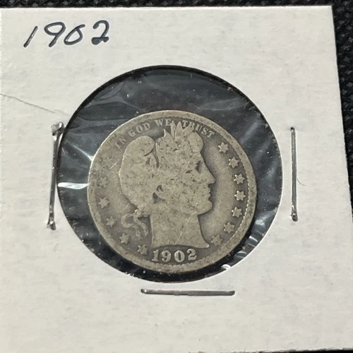 1902 25c Barber Silver Quarter Dollar
