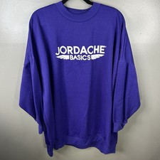 Vintage 80s Jordache Spellout Purple Crewneck Sweatshirt Size OSFA New with Tags