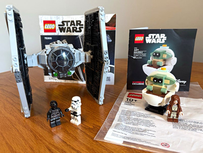 LEGO Star Wars 75300 TIE Fighter + Grogu In Pram 4 Minifigs Complete Sets + book