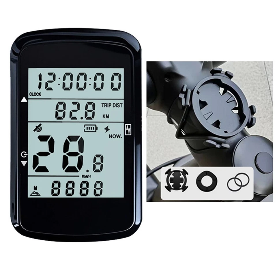 Fahrrad Funk GPS Tachometer und Kilometerzähler mit großem 24 Zoll LCD Display - Bild 2 von 4