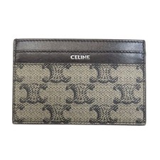 CELINE Triomphe Card Case PVC Ladies Used