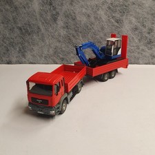 siku 3920 MAN mit Tandemanhänger+siku 3521 SCHAEFF HR 32 Raupenbagger 1:55 -mint