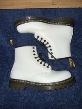 Dr. Martens White Leather Combat Ankle Boots ...