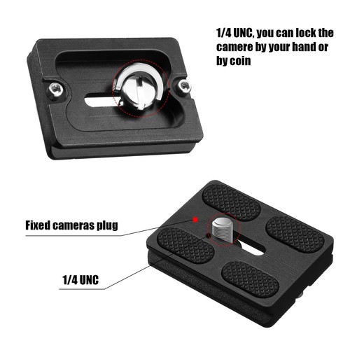Frienda 2 Pieces Metal Quick Release Plate with 1/4''-20 Camera 50mm, Black  - Picture 4 of 6
