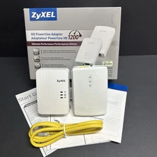 2 Zyxel HD Powerline Adapters PLA5405 & PLA5205 1200 Mbps 1 Cable 2 Diff Adapter