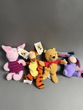 Disney Mini Bean Bag Set Of 3 Winnie the Poo Tigger Piglet plus Matel Eeyore