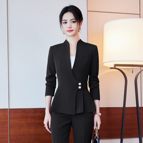 Neu Mode Büro Arbeitskleidung Hosen Sets 2 Stück Business Elegant Blazer Anzüge - Bild 6 von 23