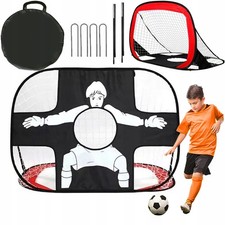 Pop-Up Fußball Tor Torwand Automatik Fussballtor für Kinder & Freizeit Schwarz