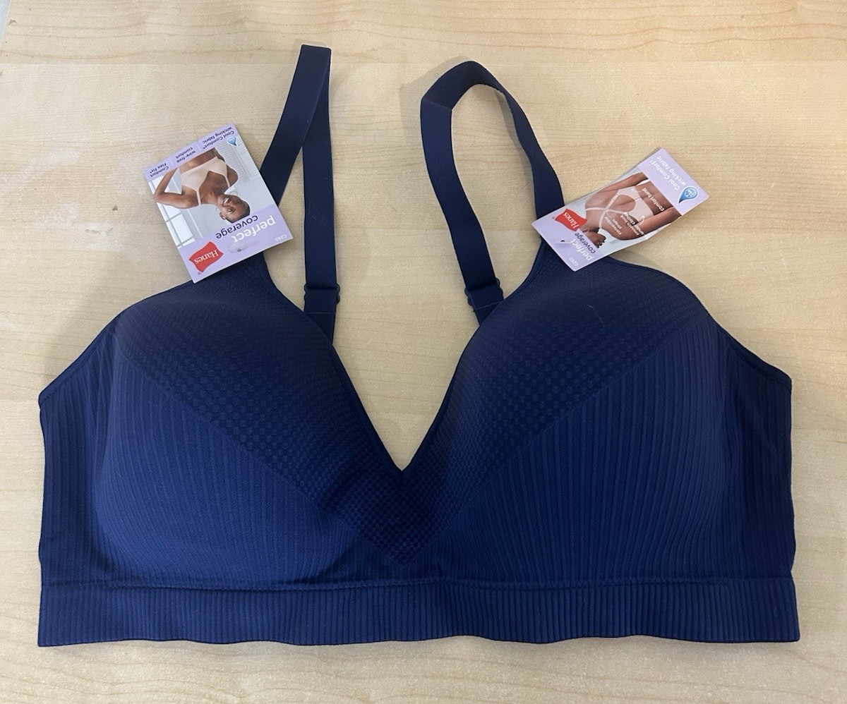Hanes Women's Perfect Coverage ComfortFlex Wirefree Bra MHG260  XL