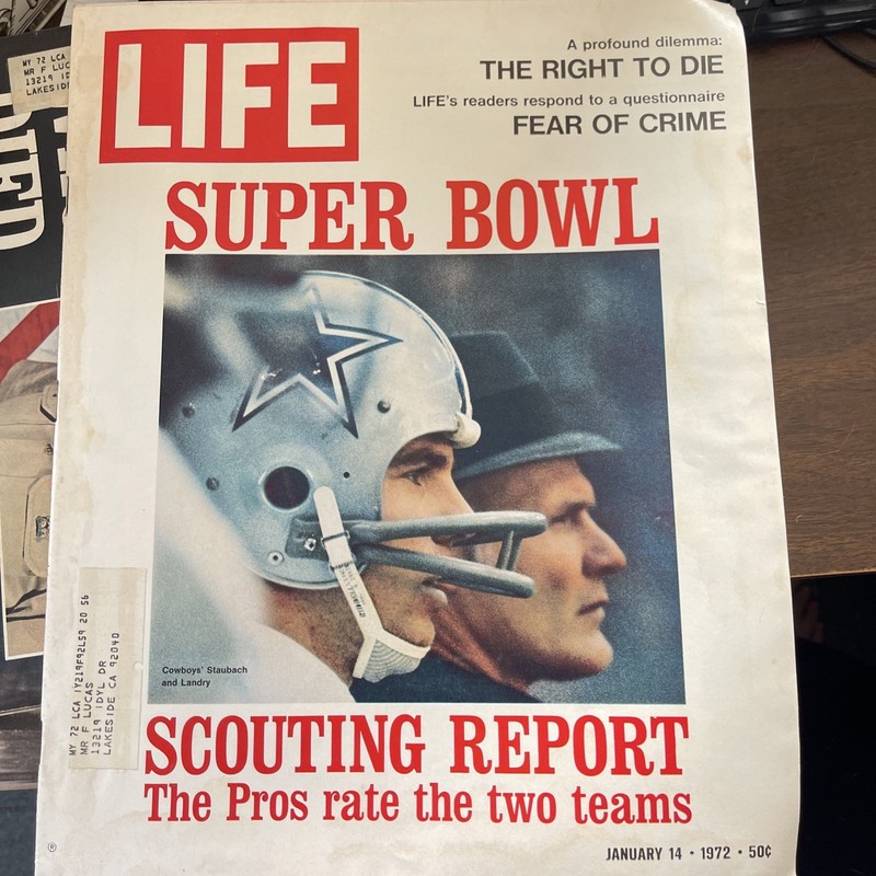 Life - January 14 1972 Super Bowl Right To Die - Cigarette Ads Car Advertising