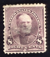 Lotto francobolli US Scott 225 usati 8c lilla William Sherman E621 bhm