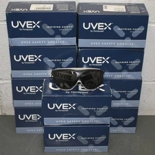 (10) Uvex Safety Goggles S1651DF, Anti-Fog, Non-Vented, Elastic, Polycarbonate