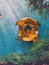 2001 Danbury Mint 23kt Gold Plated "Home Sweet Home" Christmas Ornament 